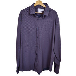 Mizzen+Main Leeward Shirt Mens 2XL Blue Red Geometric Print Stretch Button Up